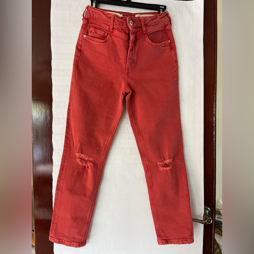 Pilcro and the Letterpress Red high rise slim Leg Jeans